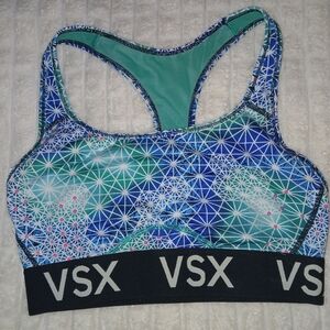 Victoria's Secret VSX Blue and Green Geometric Sports Bra